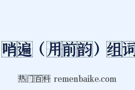 哨遍（用前韵）组词是什么意思的图片